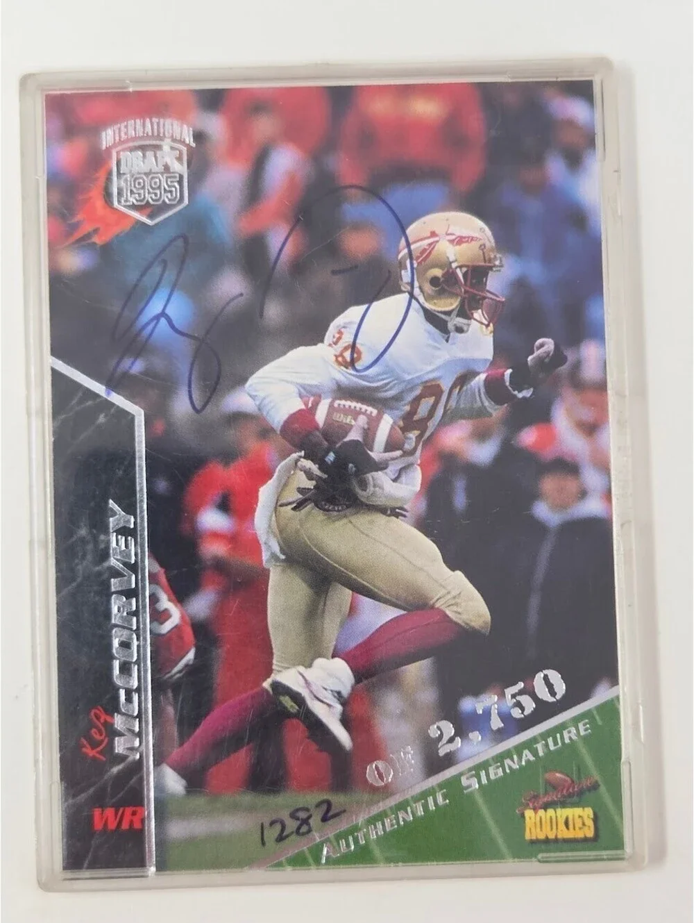 1995 Signature Rookies Kez McCorvey Auto 2 750 Florida State Card